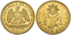 Decimal Coinage, 20 pesos, Mexico City mint, 1873 M, good extremely fine, with some original mint bloom

Estimate: GBP 1500 - 2000