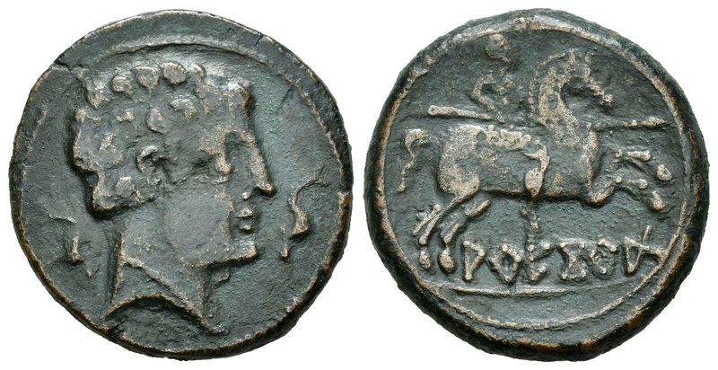 Arekoratas. Denario. 150-20 a.C. Ágreda (Soria). (Abh-116). (Acip-1778). Anv.: C...