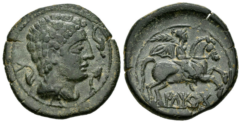 Iltirta. As. 220-200 a.C. Lleida (Cataluña). (Abh-1465). (Acip-1249). Anv.: Cabe...