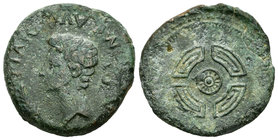 Guerras Cántabras. As. 27 a.C.-14 d.C. Lugo. (Abh-1706). (Acip-3301). Anv.: Cabeza desnuda de Augusto a izquierda, detrás caduceo, delante palma, alre...