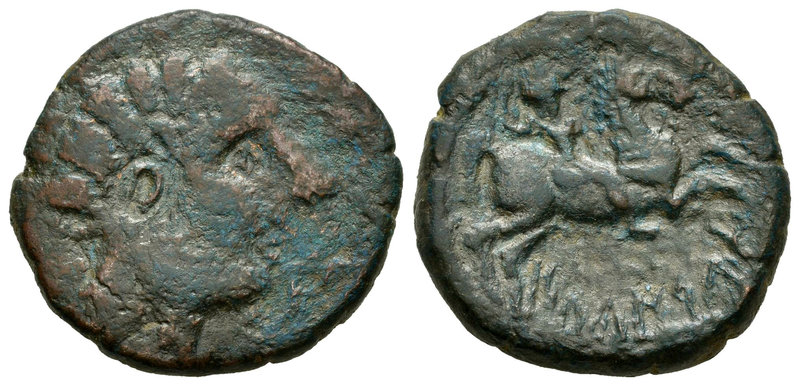 Olkairun. As. 120-20 a.C. Zona de Navarra. (Abh-1873). (Acip-1691). Anv.: Cabeza...