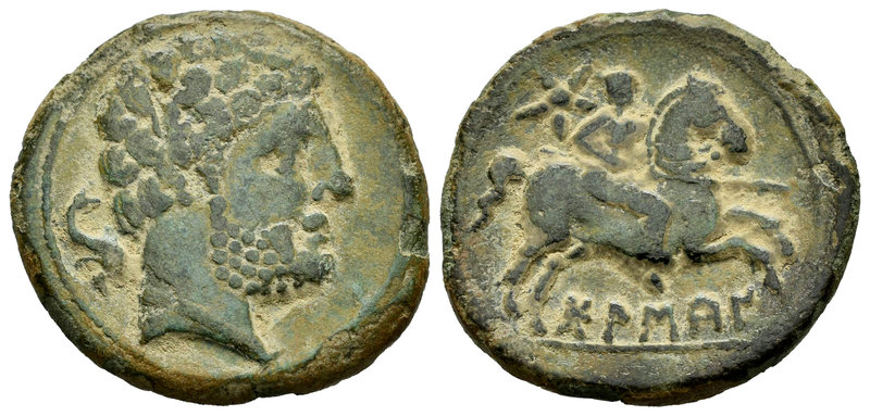 Bolskan. As. 180-20 a.C. Huesca. (Abh-1918). (Acip-1419). Anv.: Cabeza barbada a...
