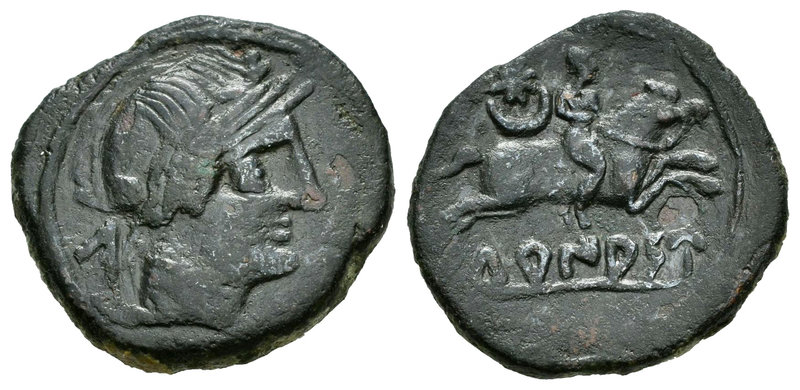 Turiasu. Semis. 120-20 a.C. Tarazona (Zaragoza). (Abh-2432). (Acip-1733). Anv.: ...