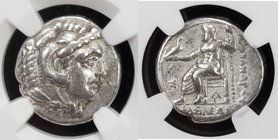 MACEDONIAN KINGDOM: Alexander III, the Great, 336-323 BC, AR drachm, ND, S-6731var, limetime to early posthumous issue, Heracles // Zeus holding eagle...