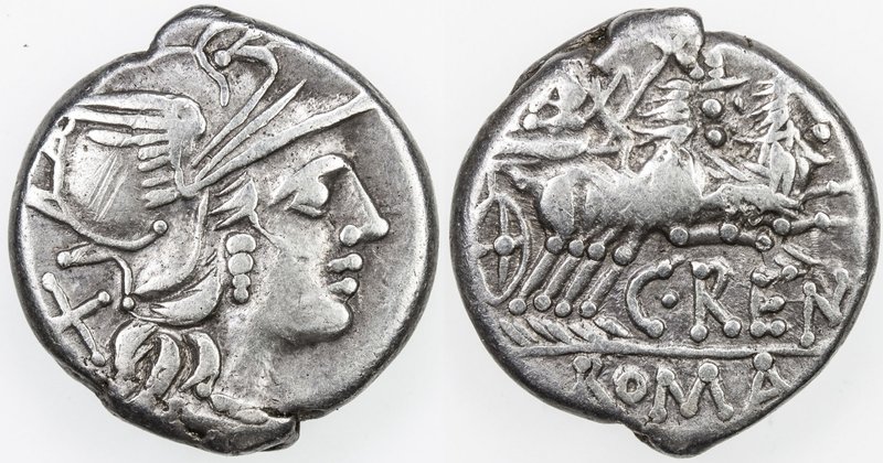 ROMAN REPUBLIC: C. Renius, 138 BC, AR denarius (3.82g), Crawford-231/1; RSC-Reni...