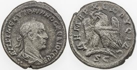 ROMAN EMPIRE: Trajan Decius, 249-251 AD, BI tetradrachm (10.49g), Antioch, Syria, Prieur-526 var, laureate, draped and cuirassed bust right. seen from...