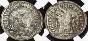 ROMAN EMPIRE: Galerius, as caesar, 293-305, BI antoniinianus (4.50g), Ticinum (293-294), S-14298, IOVI ET HERCVLI CONS CAES / S / XXI., Jupiter & Herc...