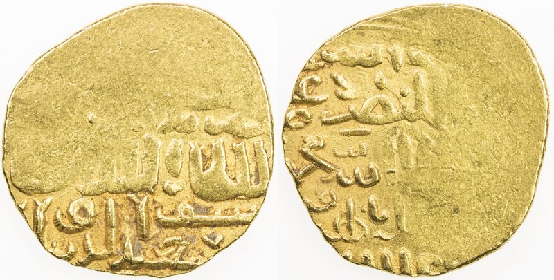 BURJI MAMLUK: Barquq, 1382-1389 & 1390-1399, AV dinar (8.57g), Dimashq, DM, A-97...