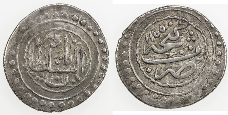 GANJA: Shah Verdi Khan, 1747-1760, AR abbasi (4.57g), Ganja, AH"1155", A-2939, d...