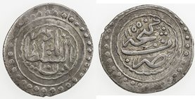 GANJA: Shah Verdi Khan, 1747-1760, AR abbasi (4.57g), Ganja, AH"1155", A-2939, dark iridescent toning, well-centered struck, EF, S. Coins dated AH1155...