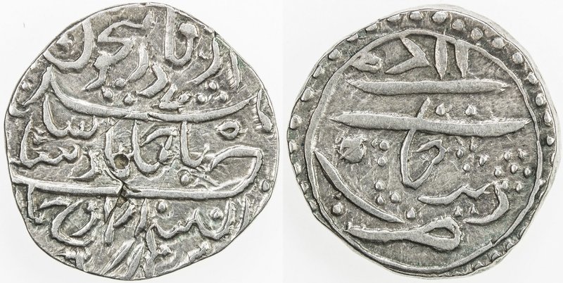 DURRANI: Ahmad Shah, 1747-1772, AR rupee (11.36g), Derajat, AH1175, A-3092, barb...