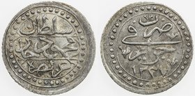 ALGIERS: Mahmud II, 1808-1839, AR 1/8 budju, Jaza'ir, AH1237, KM-74, EF.
 Estimate: USD 50 - 70
