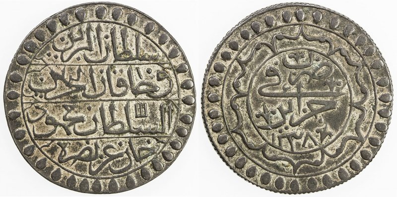 ALGIERS: Mahmud II, 1808-1839, AR 2 budju (14.98g), Jaza'ir, AH1238, KM-75, cont...