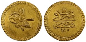 EGYPT: Ahmed III, 1703-1730, AV zinjirli altin (3.49g), Misr, AH1115, KM-72. NP-510, very minor crease, EF, ex Kenneth A. Bovenkamp. 
 Estimate: USD ...