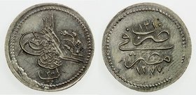 EGYPT: Abdul Aziz, 1861-1876, AR 20 para, AH1277 year 13, KM-247a, great strike and luster, better date, Unc, ex Hans Wilski Collection. 
 Estimate: ...