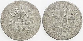 TURKEY: Abdul Hamid I, 1774-1789, BI 20 para, AH 1187 year 1, KM-366, small scratches and digs over entire coin, one-year rare type, VF, ex Hans Wilsk...