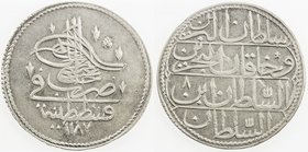 TURKEY: Abdul Hamid I, 1774-1789, AR piastre, AH1187 year 8, KM-396, well struck, EF-AU, ex Hans Wilski Collection. 
 Estimate: USD 65 - 85