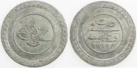 TURKEY: Mahmud II, 1808-1839, AR 5 kurush, AH1223 year 3, KM-564, couple small edge defects, margins a bit weak, but overall pleasing appearance, bett...