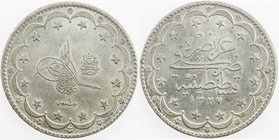 TURKEY: Muhammad V, 1909-1918, AR 20 kurush, AH1327 year 9, KM-780, AU, ex Hans Wilski Collection. 
 Estimate: USD 60 - 80