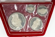 EGYPT - UNITED ARAB REPUBLIC: 4-coin proof set, 1964, KM-PS2, set includes silver 5, 10, 25 and 50 piastres commemorating the diversion of the Nile, i...