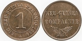 GERMAN NEW GUINEA: Wilhelm II, 1888-1918, AE pfennig, 1894-A, KM-1, Deutsche Neuguinea-Compagnie issue, Unc.
 Estimate: USD 100 - 150