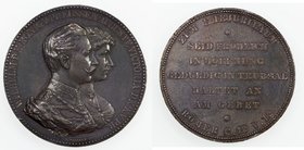 GERMANY: PRUSSIA: AR medal (51.00g), ND, 45mm silver medal by Emil Weigand, WILHELM D K KONIG V PREUSSEN AUGUSTE VICTORIA DK KV PR - Coinjoined busts ...