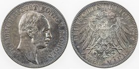 GERMANY: SAXONY: Friedrich August III, 1904-1918, AR 2 mark, 1914-E, KM-1263, gorgeous dark iridescent toning, Unc.
 Estimate: USD 80 - 100