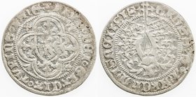 GERMANY: SAXE-MEISSEN: Friedrich IV, 1381-1428, AR helmgroschen (2.83g), Freiberg, Saurma-4367, coat of arms // crowned and crested helmet, F-VF.
 Es...
