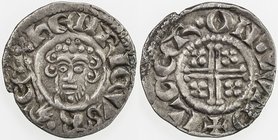 ENGLAND: John, 1199-1216, AR penny (1.43g), London mint, Spink-1351, Ilger moneyer, in the name of Henry II, HENRICVS R-EX, crowned facing bust of Joh...