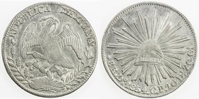 MEXICO: Republic, AR 8 reales, 1854-Do, KM-377.4, assayer CP, EF, S. 
 Estimate: USD 50 - 75