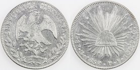MEXICO: Republic, AR 8 reales, 1857-Go, KM-377.8, assayer PF, EF-AU.
 Estimate: USD 50 - 75