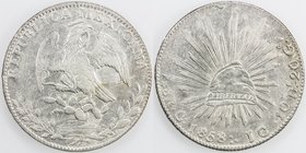 MEXICO: Republic, AR 8 reales, 1858-Ca, KM-377.2, assayer JC, VF-EF, S, ex Mike Dunigan and J.B. Parker. 
 Estimate: USD 50 - 75