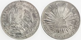 MEXICO: Republic, AR 8 reales, 1860-C, KM-377.3, assayer CE, AU.
 Estimate: USD 50 - 75