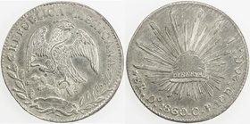 MEXICO: Republic, AR 8 reales, 1860-Do, KM-377.4, assayer CP, EF, S. 
 Estimate: USD 50 - 75