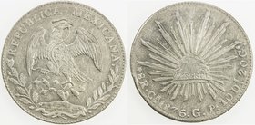 MEXICO: Republic, AR 8 reales, 1876-Cn, KM-377.3, assayer GP, AU.
 Estimate: USD 50 - 75