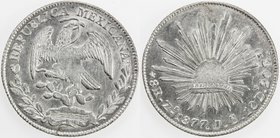 MEXICO: Republic, AR 8 reales, 1877-Zs, KM-377.13, assayer JS, Choice AU.
 Estimate: USD 50 - 75
