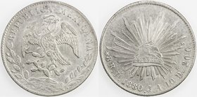 MEXICO: Republic, AR 8 reales, 1880-Ho, KM-377.9, assayer JA, EF-AU.
 Estimate: USD 50 - 75