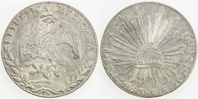 MEXICO: Republic, AR 8 reales, 1883-Go, KM-377.8, assayer BR/SR, Almost Unc to Unc.
 Estimate: USD 50 - 75