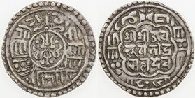 NEPAL: BHATGAON: Bhupatindra Malla, 1696-1722, AR mohar, NS816 (1696), KM-87, VF-EF.
 Estimate: USD 50 - 75