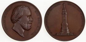 NETHERLANDS: Willem III, 1849-1890, AE medal (198.4g), 1856, Dirks 782, 75mm bronze medal for the Visit of the King to Unveil the Monument "De Eendrac...