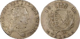POLAND: Friedrich August I, of Saxony, 1807-1814, AR 1/3 talara, 1812, Cr-86, mintmaster initials IB, PCGS graded VF35.
 Estimate: USD 175 - 200
