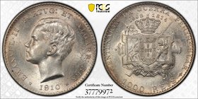 PORTUGAL: Manuel II, 1908-1910, AR 1000 reis, 1910, KM-558, Peninsular War Centennial, PCGS graded MS63.
 Estimate: USD 75 - 100