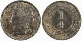 STRAITS SETTLEMENTS: Victoria, 1858-1901, AE ¼ cent, 1872-H, KM-7, brown, Choice EF.
 Estimate: USD 100 - 120