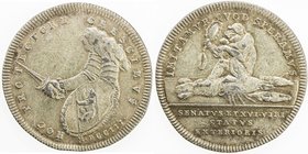 SWISS CANTONS: BERN: 16 pfennig (7.64g), 1703, Schweizer Medaillen 636, Haller 792, Wunderly 1370, 31mm silver (?) medallic issue, 2 arms extending fr...
