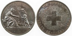 SWISS CANTONS: NEUCHÂTEL/NEUENBURG: AE medal (22.84g), 1863, Richter 945c, 36mm bronze medal for the Federal Shooting Festival at La Chaux-de-Fonds by...