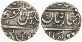 MARATHA: BANKAPUR: AR rupee (11.26g), Bankapur, ND, Wig-—, KM-434.7 (Mughal), VF-EF, R, ex Paul Stevens Collection. 
 Estimate: USD 120 - 160