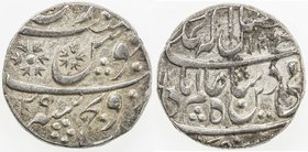 MARATHA: SIRONJ: AR rupee (11.11g), Sironj, AH1202 year 29, KM-101, in the name of Shah Alam II, choice VF-EF, ex Paul Stevens Collection. 
 Estimate...