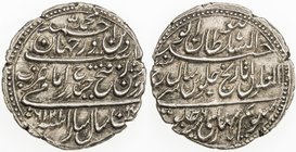 MYSORE: Tipu Sultan, 1782-1799, AR rupee (imami) (11.59g), Patan, AM1216, year 6, cyclic year 42, KM-126, inverted Mauludi date, cyclical date sara ("...