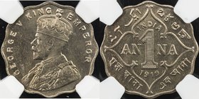 BRITISH INDIA: George V, 1910-1936, 1 anna, 1919(b), KM-513, attractive tone, NGC graded MS62.
 Estimate: USD 40 - 60
