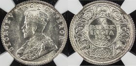 BRITISH INDIA: George V, 1910-1936, AR ¼ rupee, 1925(b), KM-518, frosty lustrous surface, NGC graded MS64.
 Estimate: USD 40 - 60
